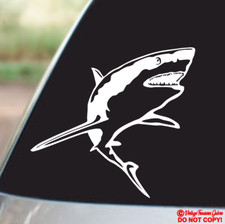 GREAT WHITE SHARK Vinyl Decal Sticker Car Truck Rear Window Wall Bumper Jaws Jdm