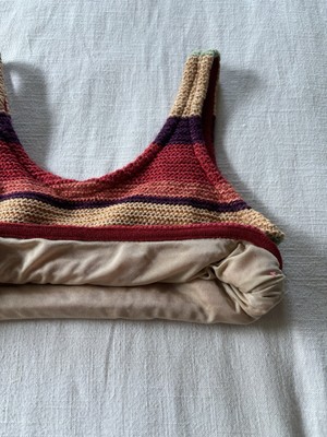 Bikini Missoni Taille Haute Vintage Années 90 - Taille 42, Rayé Multicolore, Soie (occasion Très Bon état)
