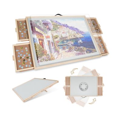 ALL4JIG 2-in-1 Tilting & Rotating Puzzle Board for Adults Gifts, Wooden Jigsa...