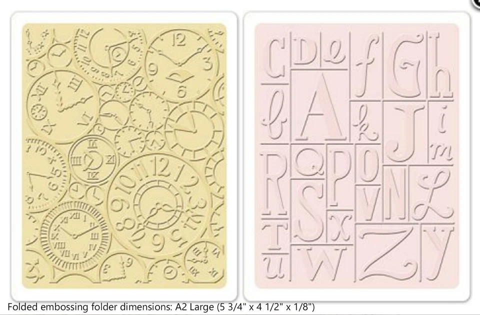 Sizzix Clocks & Block Print Emboss 2pk #657663 Retail $12.99 by Jen Long - Image 2 of 4