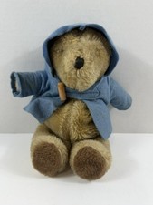 Vintage Paddington Bear Plush Eden Toys Blue Duffle Coat 1975 1981 Korea 9.5"