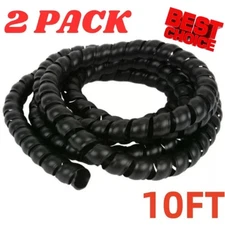 👍 2Pcs 3/4 Hydraulic Hose Spiral Wrap 10ft Wire Protector Guard Cable Organizer