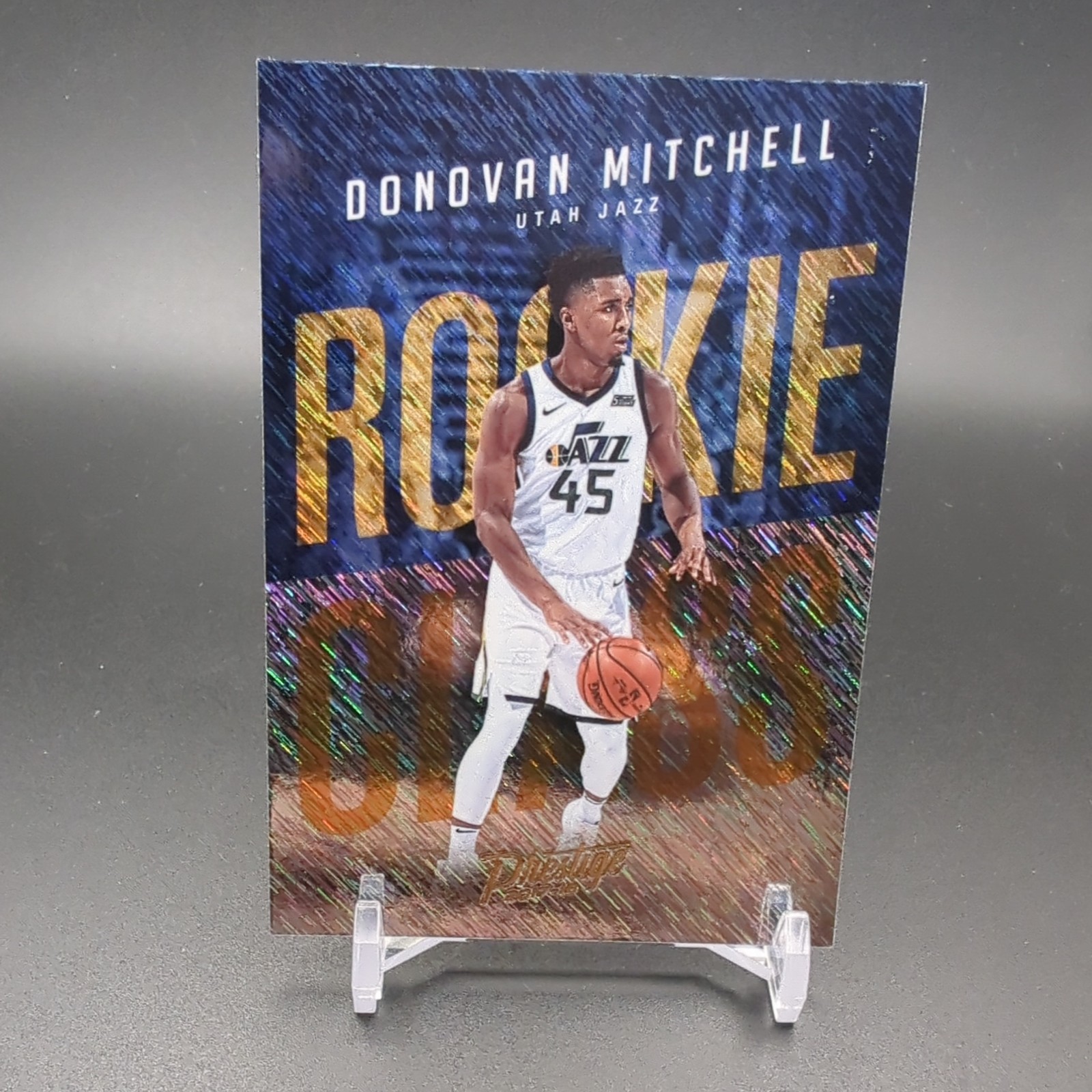 Donovan Mitchell RC 2017-18 Prestige Rookie Class Rain Parallel #13 Cavs Jazz