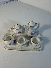 10 Piece Floral Miniature Tea Set