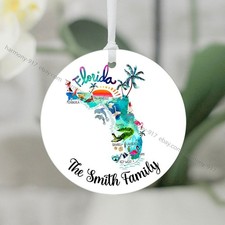 Unique State Ornaments, Florida Ornament, Personalized State Christmas Orname.