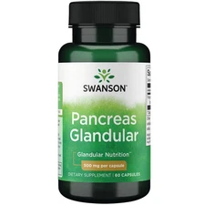Swanson Raw Pancreas Glandular 500 mg 60 Capsules