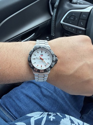 #ad #ad TAG Heuer Men#x27;s Quartz Date Analog White Dial Silver Bracelet 200m Sports Watch $850.00