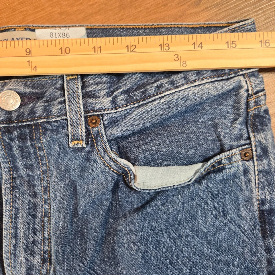 90s Y2K GAP Jeans Mens 32x34 Vintage Blue Denim Relaxed Fit Straight Leg - Image 4 of 4