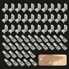 60Pcs Cabinet Shelf Pegs, 5mm (1/5 inch) Support Pegs for Silver 