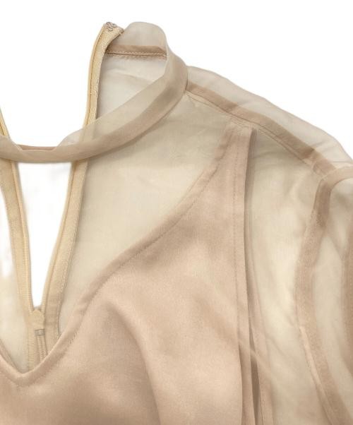 Ameri                    Sheer blouse beige 02110… - image 3