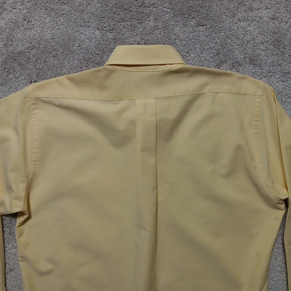 Винтажная мужская рубашка LL Bean Oxford ткань 16 1/2-33 желтый карман с клапаном сделано в США - Изображение 4 из 4