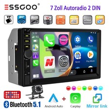 7" 2DIN Autoradio Carplay Android Auto Bluetooth Freisprech KAM SD FM Bildschirm
