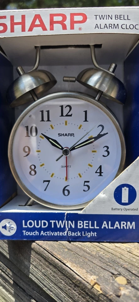 Sharp Alarm Clock Vintage Twin Bell Touch Activated Back Light New - Image 4 of 4