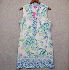 NEW Lilly Pulitzer Larsen Island Ride Turtle French Terry Shift Dress Sz Large