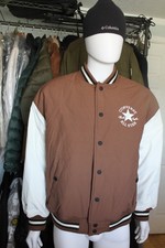Converse Padded Baseball Varsity Jacket /White-Brown /New