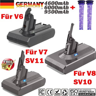 9500mAh Akku Für Dyson V6 V7 V8 SV10 Ersatzakku SV11 Animal Absolute Staubsauger