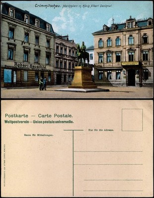 Ansichtskarte Crimmitschau Marktplatz Geschäft Hauschild 1908