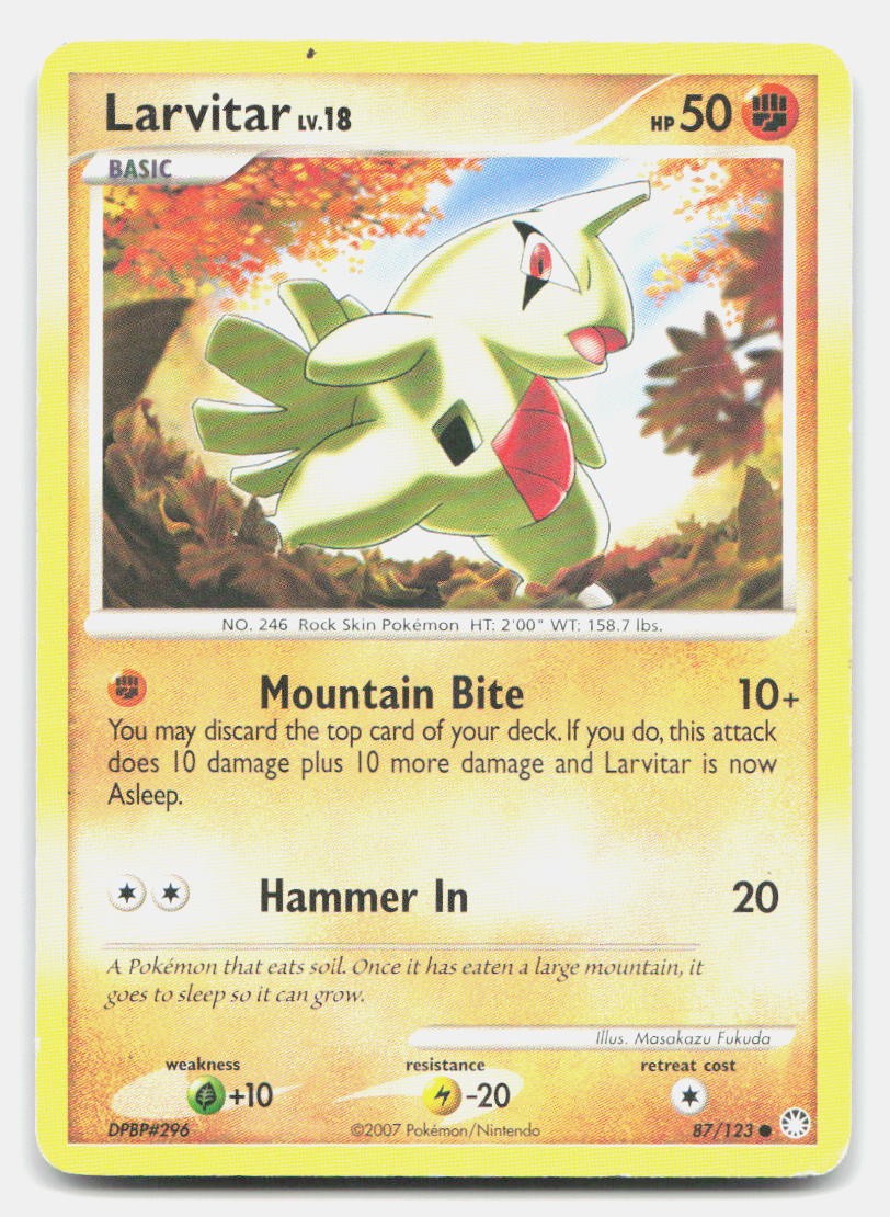 Larvitar 87/123 Common Mysterious Treasures Pokemon DMG