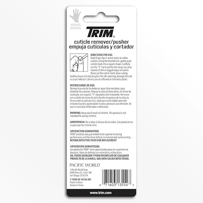 Empurrador e removedor de cutícula de acabamento - Ferramenta de aparador de cutícula de duas extremidades para manicures - Imagem 3 de 3