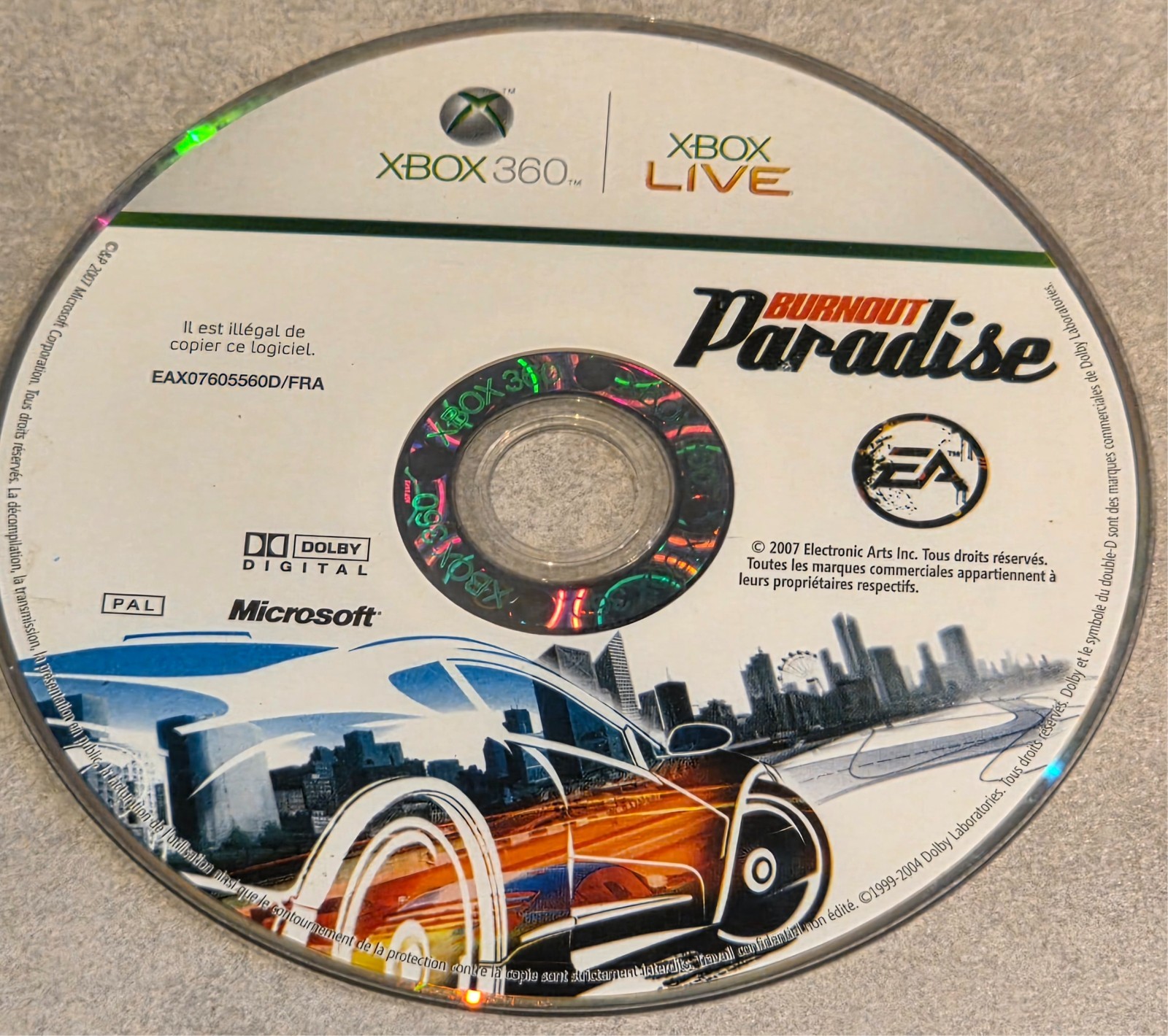 BURNOUT PARADISE MICROSOFT XBOX 360