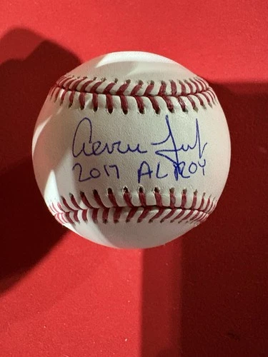 Aaron Judge Autographed "2017 AL ROY" Yankees Official MLB Baseball Fanatics