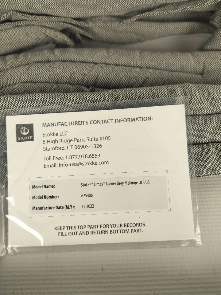 Детская переноска Stokke Limas серая меланжевая с коробкой - Изображение 4 из 4