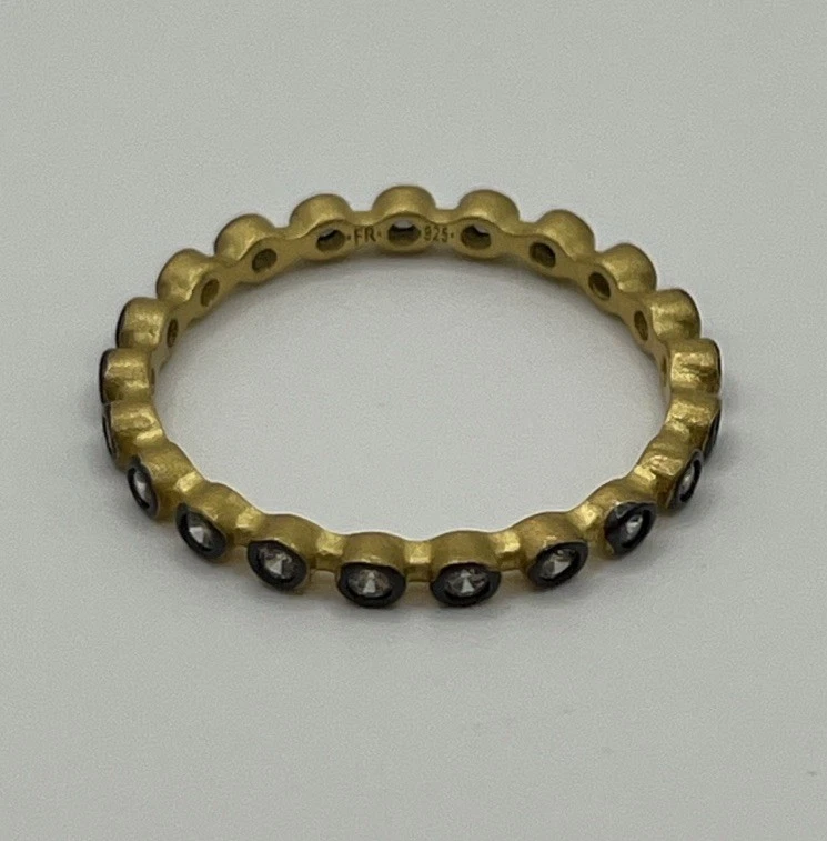 Freida Rothman золото и черный ободок комплект камень кольцо размер 7 новый - Изображение 4 из 4