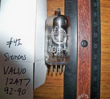 Strong VALVO (Siemens) Gray Plate O Getter 12AT7 / ECC81 Tube - #4I