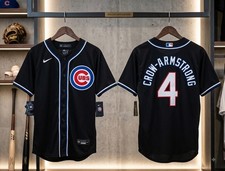 Men's Chicago Cubs #4 Pete Crow-Armstrong Black Alternate Limited Jersey NWT