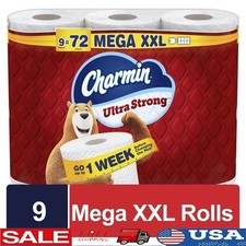 Ultra Strong Toilet Paper 9 Mega XXL Rolls 440 Sheets 2 Ply Septic Safe New