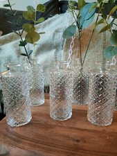 6 Diamond Pattern Bud Vases Wedding Table Centerpieces 13cm