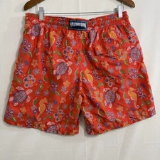 Vilebrequin Moorea Men's Swim Trunks Size XL Red Turtle *Cut Out Liner