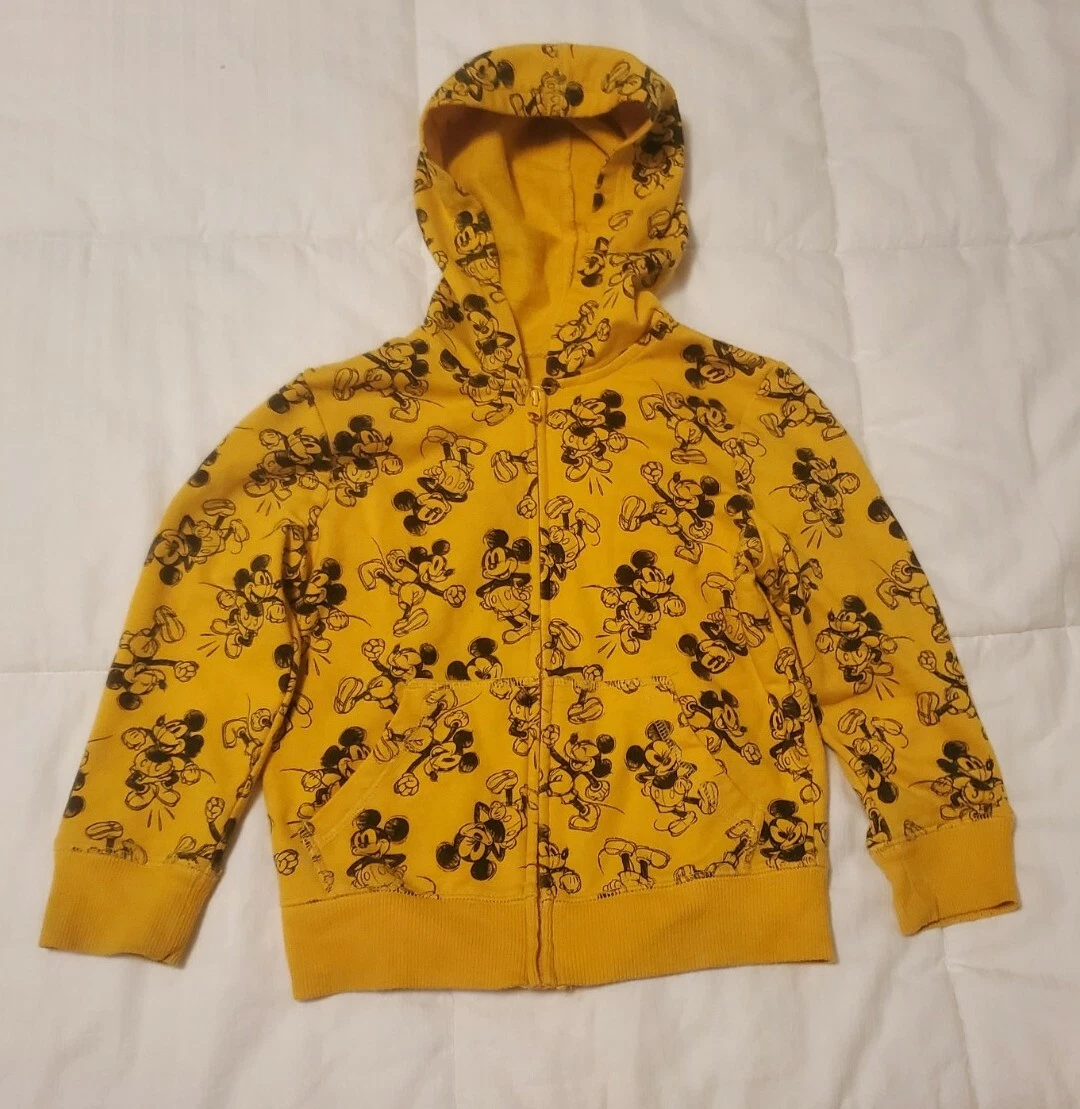 DISNEY BABY TODDLER KIDS BOY MICKEY MOUSE HOODIE ZIP UP JACKET SWEATER YELLOW  4T | eBay