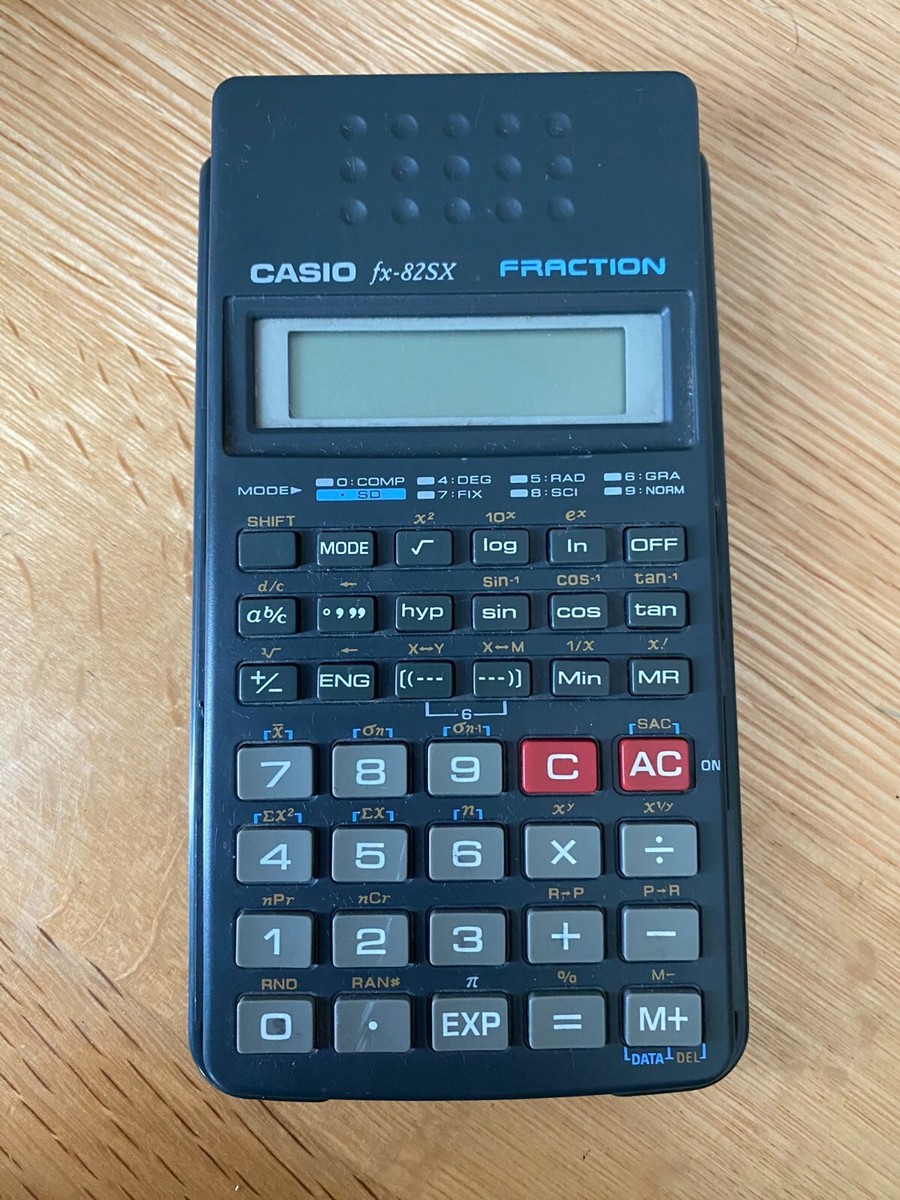 Casio FX-82SX Fraction Calculator Complete With Sliding Cover and