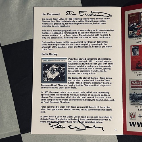 SIGNED 2008 JIM CLARK FESTIVAL PROGRAMME x8 AUTOGRAPH JOHN WHITMORE SEARS DANCE - Picture 4 of 6