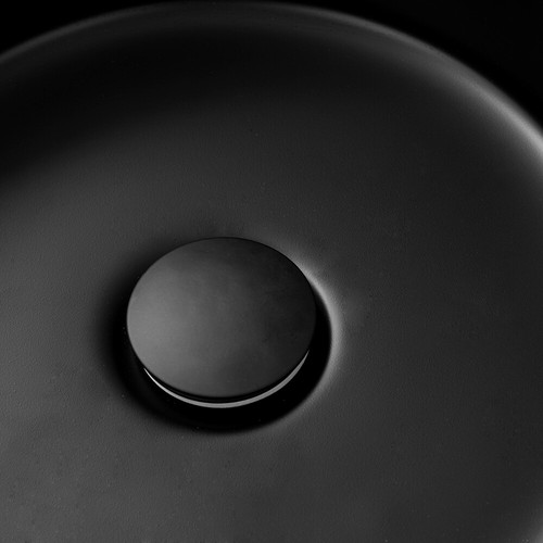 Bathroom Ceramic Vessel Sink Black Round Single Handle&Hole Mixer Deck Mount Tap - Picture 6 of 8