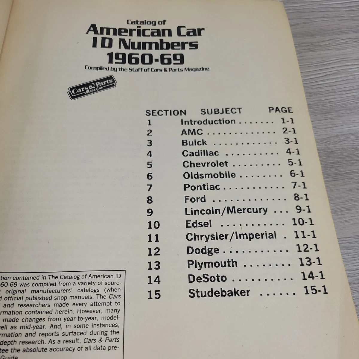 Catalog of American Car I.D. Numbers, 1960-69 by Cars and Parts Magazine