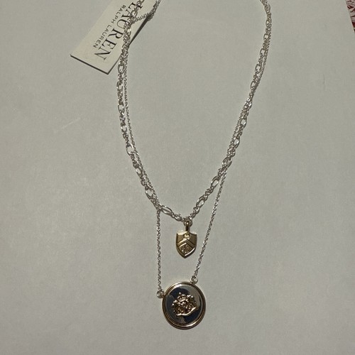 $58 Lauren Raglph Lauren Crest Shield layer necklace 18" 2025 g - Picture 2 of 4