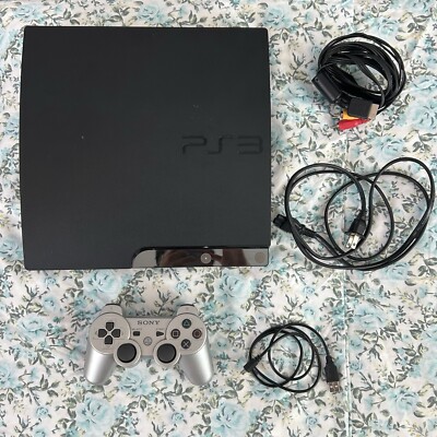 Sony PlayStation 3 Slim 320 GB Console - Charcoal Black Bundle *Read Desc*