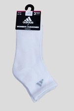 ADIDAS Womens Socks 1/4 Crew Aeroready Cushioned 3 Pair Shoe Size 5-10 White