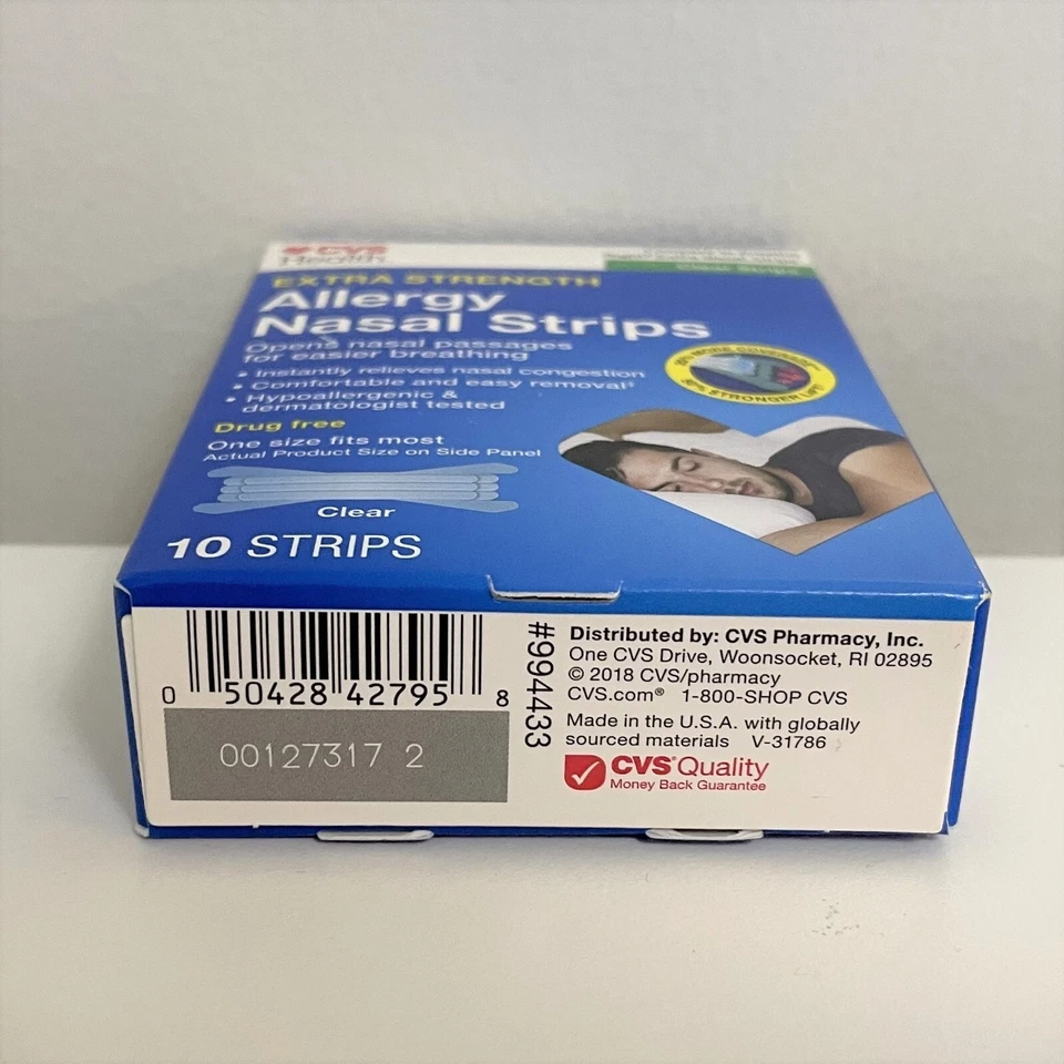 Tiras transparentes nasales para alergias CVS talla única para la mayoría de 10 quilates Foto 3 de 3