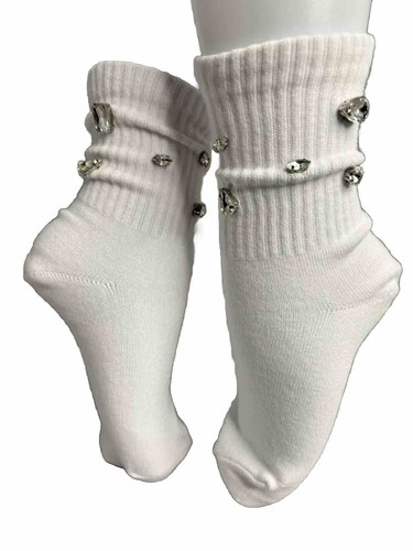 Girl’s Afro Puff Rhinestone Socks. Bling. Gems. SS: 10-13 - Picture 4 of 7