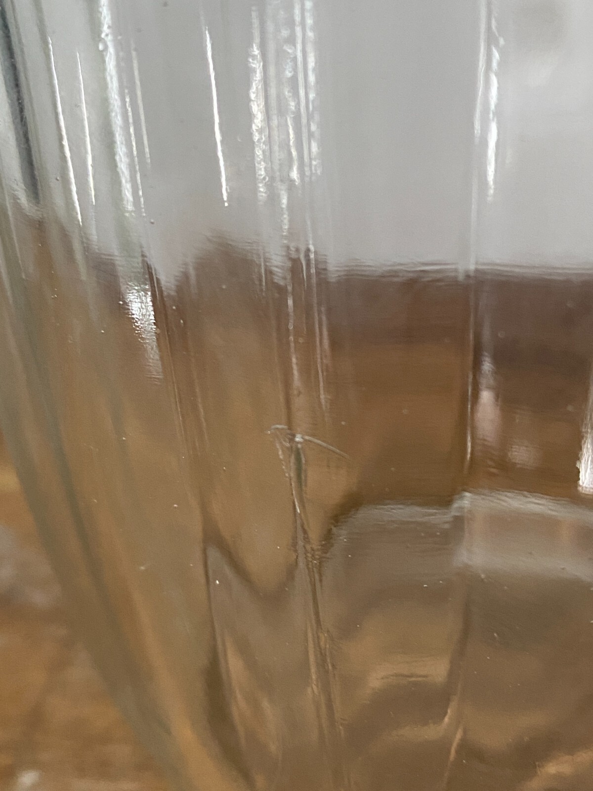 Vintage Ribbed Pressed Glass Pitcher – Clear, Mid-Century Style, Unmarked