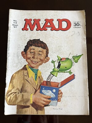 MAD Magazine #113 September 1967 Cover Got Torn
