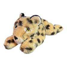 FAO Schwarz Cheetah Cub 10" Plush Spotted Leopard Stuffed Animal Toy Laying