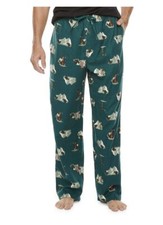 St. John's Bay Men's Green Skier Flannel Pajama Pants