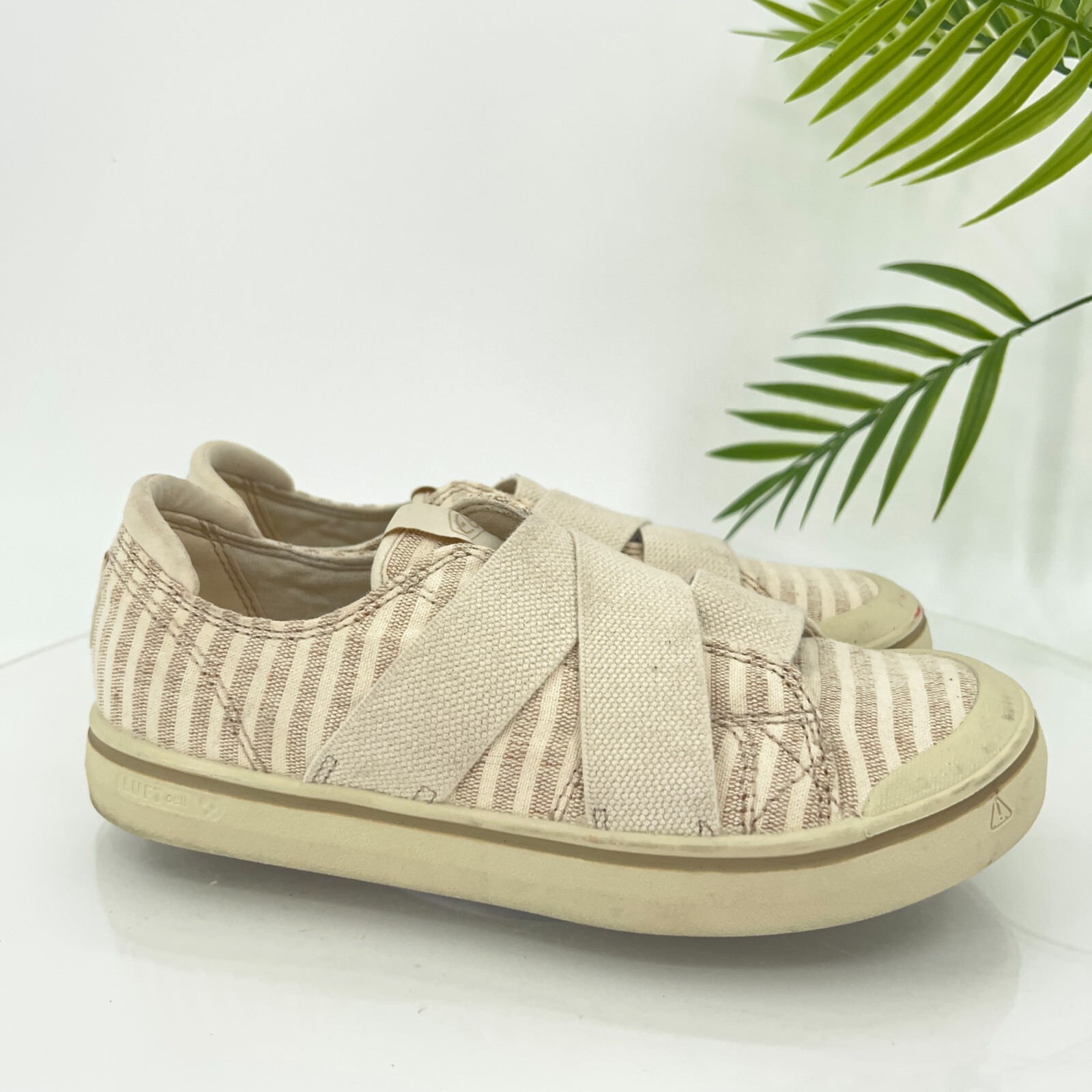 Sneaker Keen donna Elsa IV taglia 7 5 beige a righe scarpa bassa vulcanizzata retrò