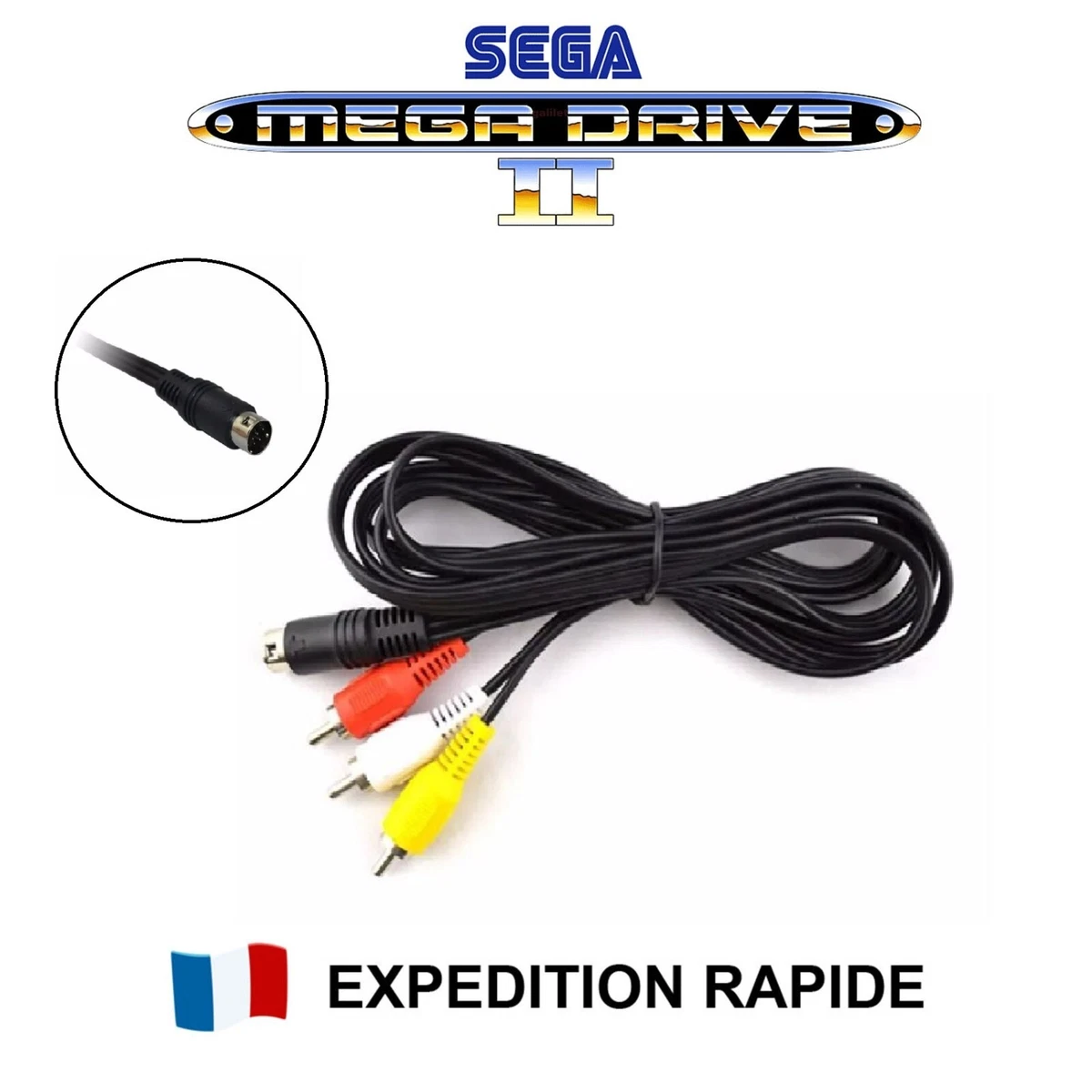 CABLE AV AUDIO VIDEO RCA TV PERITEL RGB SEGA MEGADRIVE 2 / GENESIS 2