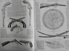 1870 ARME PISTOLET REVOLVER LEFAUCHEUX FUSIL BOIS LEPAGE 1 JOURNAL ANCIEN