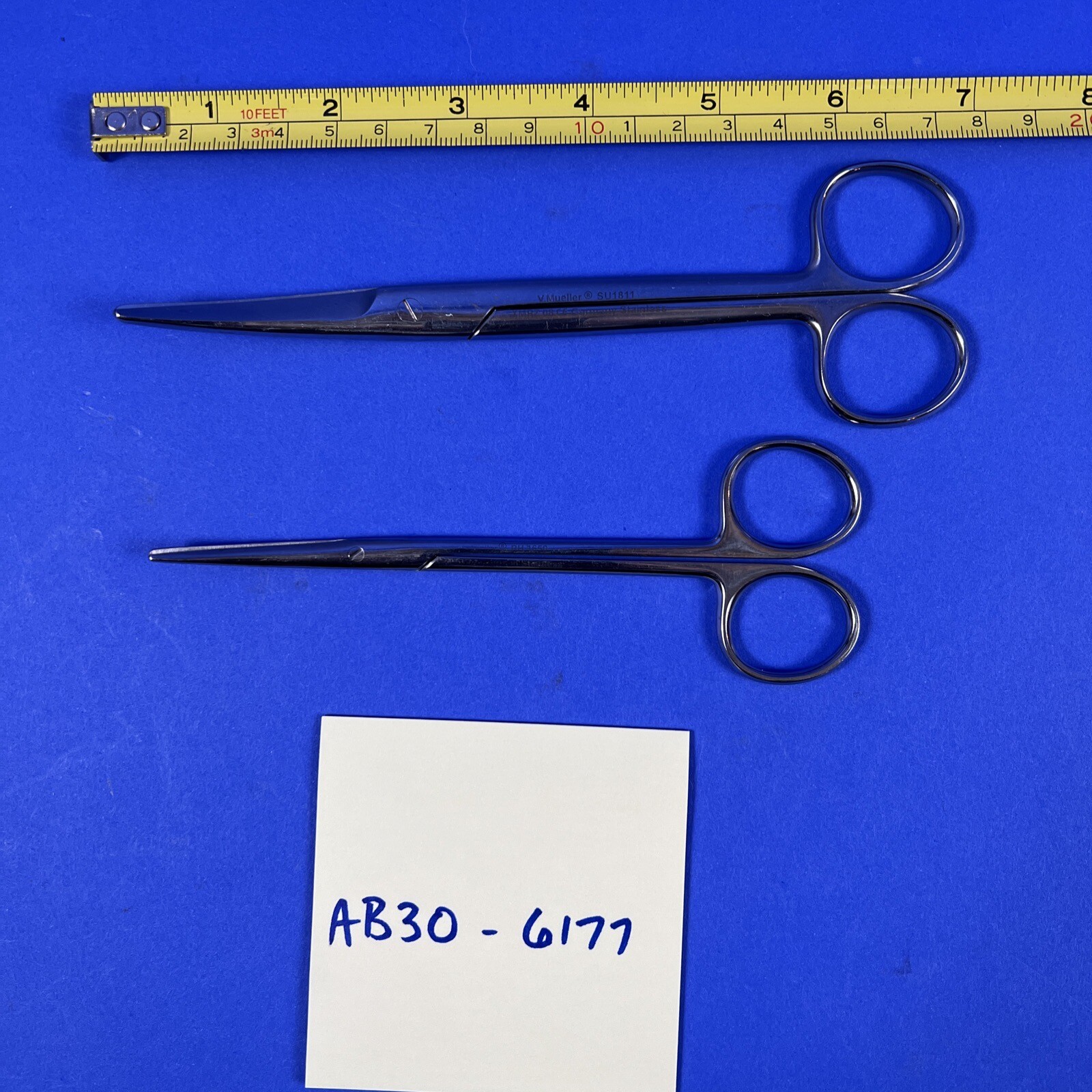 V. Mueller RH1650 & SU1811 Metzenbaum & Mayo Dissecting Scissors Curved ...